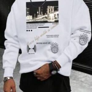 Men Slogan & Bridge Graphic Sweatshirt